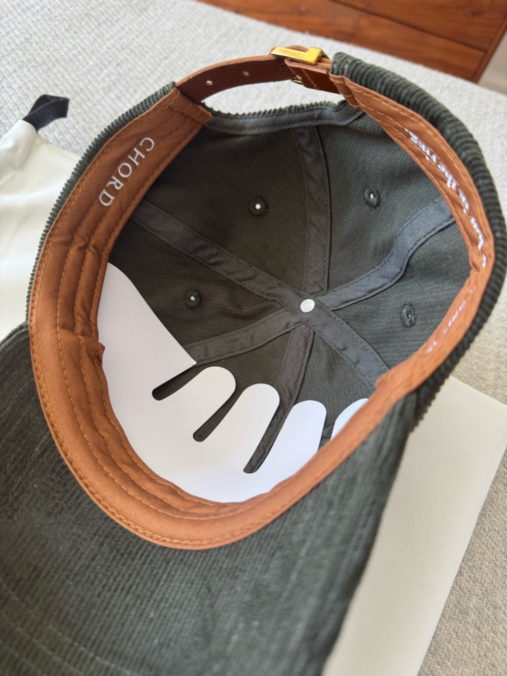 Chord Dark Green Corduroy Baseball Cap - Picture 4 of 5